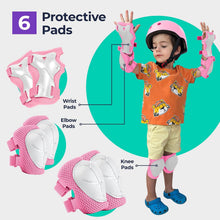 Load image into Gallery viewer, Bike Helmet & Pads Set for Kids - Cycling Skateboard Ages 3-15