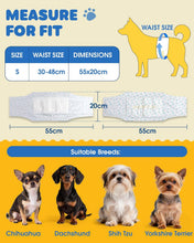 Load image into Gallery viewer, Powools Male Dog Nappies - 96 Count Disposable Dog Nappies Male with Wetness Indicator, Leakproof & Comfortable, Highly Absorbent Belly Bands for Training, Incontinence & Travel, Small