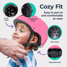 Load image into Gallery viewer, Bike Helmet & Pads Set for Kids - Cycling Skateboard Ages 3-15