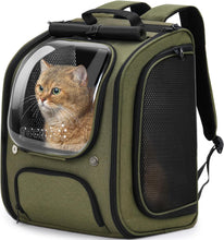 Load image into Gallery viewer, Pecute Cat Backpack Large Space pet Carrier Backpack Breathable Bubble green