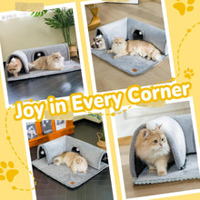 Load image into Gallery viewer, Cat Tunnels Bed Indoor, Detachable Kitty Pet Play Tube, Washable Kitten Cave Mat with Ball Toys