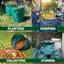 Load image into Gallery viewer, Garden Waste Bags Heavy Duty Reusable Sacks with Handles Set of 2 with gloves 120L