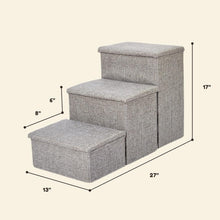 Load image into Gallery viewer, PET AWESOME Dog Stairs with Storage and Adjustable Steps for a Puppy, S.M BEIGE