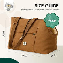 Load image into Gallery viewer, Soho Poms Brown & Cream Pet Carrier (Large) | Luxury Dog Handbag For Small Dogs
