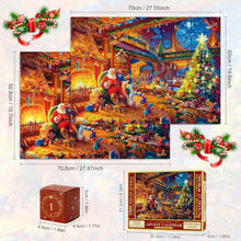 Load image into Gallery viewer, Advent Calendar Jigsaw Puzzle, 24 Christmas Puzzle Boxes, Family Holiday Jigsaw SANTA