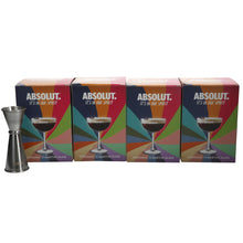 Load image into Gallery viewer, 4 x NEW Rare ABSOLUT Vodka Limited Edition Martini Style Boxed . with FREE Jigger