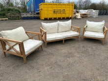 Load image into Gallery viewer, Amalfi Teak Sofa Set two sofa seater and 2 chairs and table( seconds )