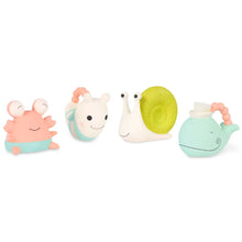 Load image into Gallery viewer, B.Toys teething soothing toy creatures whale or crab 100% natural rubber
