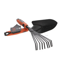 Load image into Gallery viewer, Black and Decker gardening tools trowel and fan rake