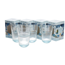 Load image into Gallery viewer, 4 X Bombay Sapphire Highball Glasses, New Design And Boxed NARROWING BASE. BAR
