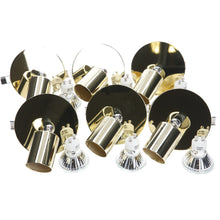 Load image into Gallery viewer, 6 x Luneta Single Ceiling Spot Flat Plate Light with Bulb - Brass