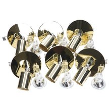 Load image into Gallery viewer, 6 x Luneta Single Ceiling Spot Flat Plate Light with Bulb - Brass