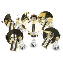 Load image into Gallery viewer, 6 x Luneta Single Ceiling Spot Flat Plate Light with Bulb - Brass