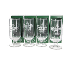Load image into Gallery viewer, 4 X Carlsberg Pilsner Larger Pint Chalice Glasses Brand New 20oz. Man Cave. Bar