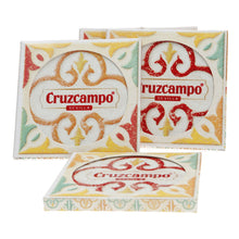 Load image into Gallery viewer, Cruzcampo Coasters ceramic and cork bottom set of 4 collectables mancave bar