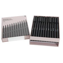 Load image into Gallery viewer, TEGNEPENNE Black Drawing Pens, Fineliner Ink Pens, Set of 2 x 12 Micro 0.05-3mm