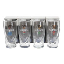 Load image into Gallery viewer, 4 x GUINNESS TULIP GLASS SIX 6 NATIONS mixed set 2/3rd of a pint collectables