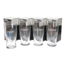 Load image into Gallery viewer, 4 x GUINNESS TULIP GLASS SIX 6 NATIONS mixed set 2/3rd of a pint collectables