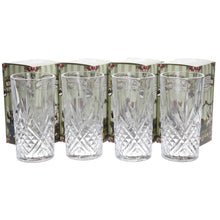 Load image into Gallery viewer, Hendricks gin glasses crystal cut design collectables set of 4 mancave collectables