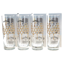 Load image into Gallery viewer, JD Honey Glasses Tall Slim Honeycomb Print set of 4 170mm Tall Collectables bar
