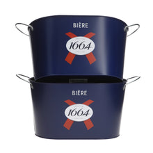 Load image into Gallery viewer, SET OF 2 Kronenbourg 1664 Beer Metal Ice Bucket New 2024 Design Man Cave Bar
