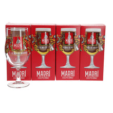 Load image into Gallery viewer, 4 x Madri Pint Glasses Brand New. LTD Edition PARTY. PUB. MAN CAVE.
