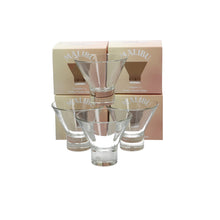 Load image into Gallery viewer, 4 X MALIBU MARTINI GLASS ENGRAVED COCKTAIL BOXED PARTY NEW