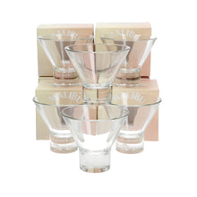 Load image into Gallery viewer, 6 X MALIBU MARTINI GLASS ENGRAVED COCKTAIL BOXED PARTY NEW