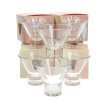 Load image into Gallery viewer, 6 X MALIBU MARTINI GLASS ENGRAVED COCKTAIL BOXED PARTY NEW