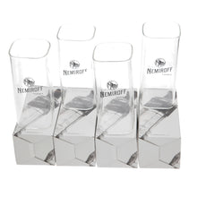 Load image into Gallery viewer, Nemiroff Vodka Clear square glasses set of 4 collectables party mancave bar
