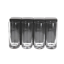 Load image into Gallery viewer, 4 x Nemiroff Vodka Clear Glass Black Branded Logo Brand New & Boxed. BAR. PARTY