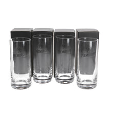 Load image into Gallery viewer, 4 x Nemiroff Vodka Clear Glass Black Branded Logo Brand New & Boxed. BAR. PARTY