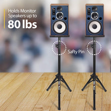 Load image into Gallery viewer, Hola! Music Speaker Stand Floor Pair - 2 Studio Tripod Monitor Stands w/Non Slip