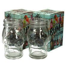 Load image into Gallery viewer, 2 X New Rare Brand New Dead Mans Fingers Skull Head Spiced Rum Glass CE Gift Bar
