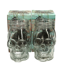 Load image into Gallery viewer, 2 X New Rare Brand New Dead Mans Fingers Skull Head Spiced Rum Glass CE Gift Bar