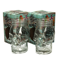 Load image into Gallery viewer, 2 X New Rare Brand New Dead Mans Fingers Skull Head Spiced Rum Glass CE Gift Bar