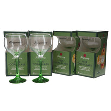 Load image into Gallery viewer, 4 x Tanqueray Gin Large Green Steamed Balloon Glass. BOXED.COLLECTABLES