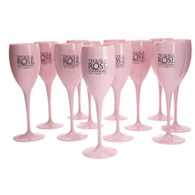 Load image into Gallery viewer, Tequila Rose Strawberry Cream 175ml PLASTIC Flute Champagne Glass Brand New SET OF 12
