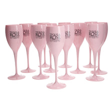 Load image into Gallery viewer, Tequila Rose Strawberry Cream 175ml PLASTIC Flute Champagne Glass Brand New SET OF 12