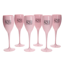 Load image into Gallery viewer, Tequila Rose Strawberry Cream 175ml PLASTIC Flute Champagne Glass Brand New SET OF 6