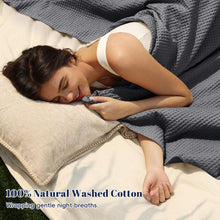 Load image into Gallery viewer, Bedsure 100% Cotton Waffle Weave Blanket Single Size 130 x 150cm