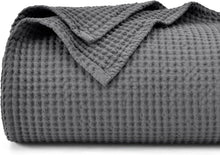 Load image into Gallery viewer, Bedsure 100% Cotton Waffle Weave Blanket Single Size 130 x 150cm