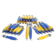 Load image into Gallery viewer, 25 Big Weighted Fat Pens Retractable Yellow Body Ballpoint Pens.