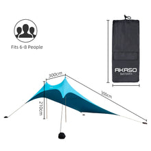 Load image into Gallery viewer, AKASO Large Portable Beach Canopy BT14 wind water and shade cover sun protection