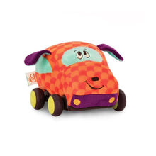 Load image into Gallery viewer, B.Toys Plush Pull Cars squeaky motion soft pack of 3 age 12 months up SET OF 3