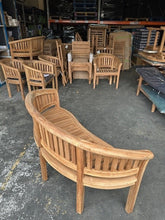 Load image into Gallery viewer, Teak Garden Furniture San Francisco curved Bench ( Seconds )