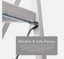 Load image into Gallery viewer, Delxo 3 Step Ladder Folding Step Ladder With Handle Heavy 3 step ladder White