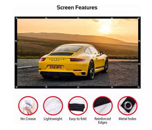 Load image into Gallery viewer, Projection Screen Material Foldable Projector Screen Non Crease Portable 100 In