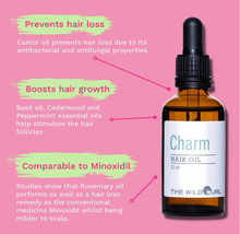 Load image into Gallery viewer, WildCurl Charm Hair Growth Booster Oil - Strength, Growth& Softens | 1.7oz/50ml