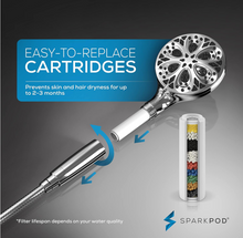 Load image into Gallery viewer, 10 Spray Setting Shower Head High Flow Filtered Shower Head, Stainless Hose